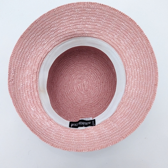 Holt Renfrew Pink Straw Hat Floral Vintage - Picture 2 of 8